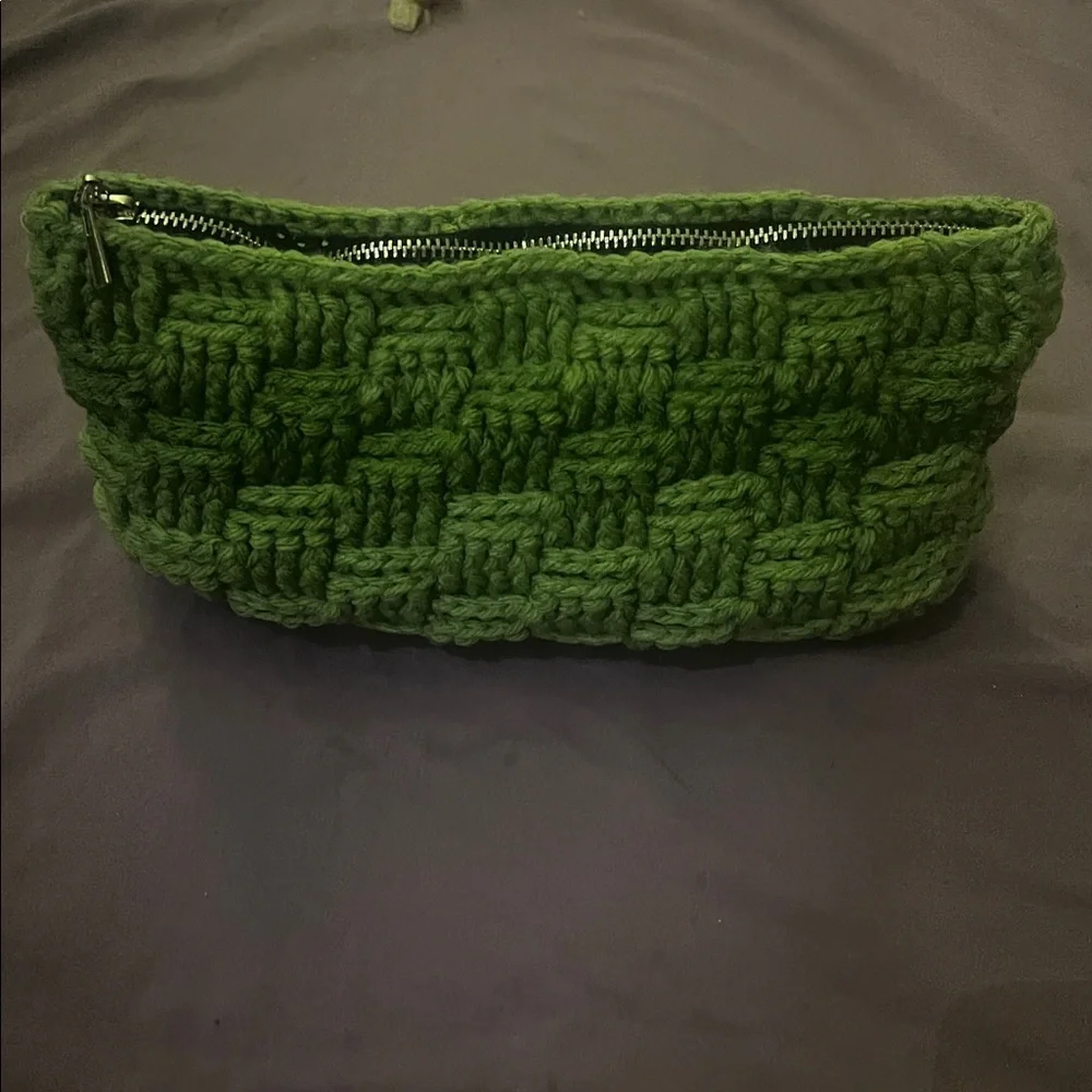 Handmade Green Crochet Pouch